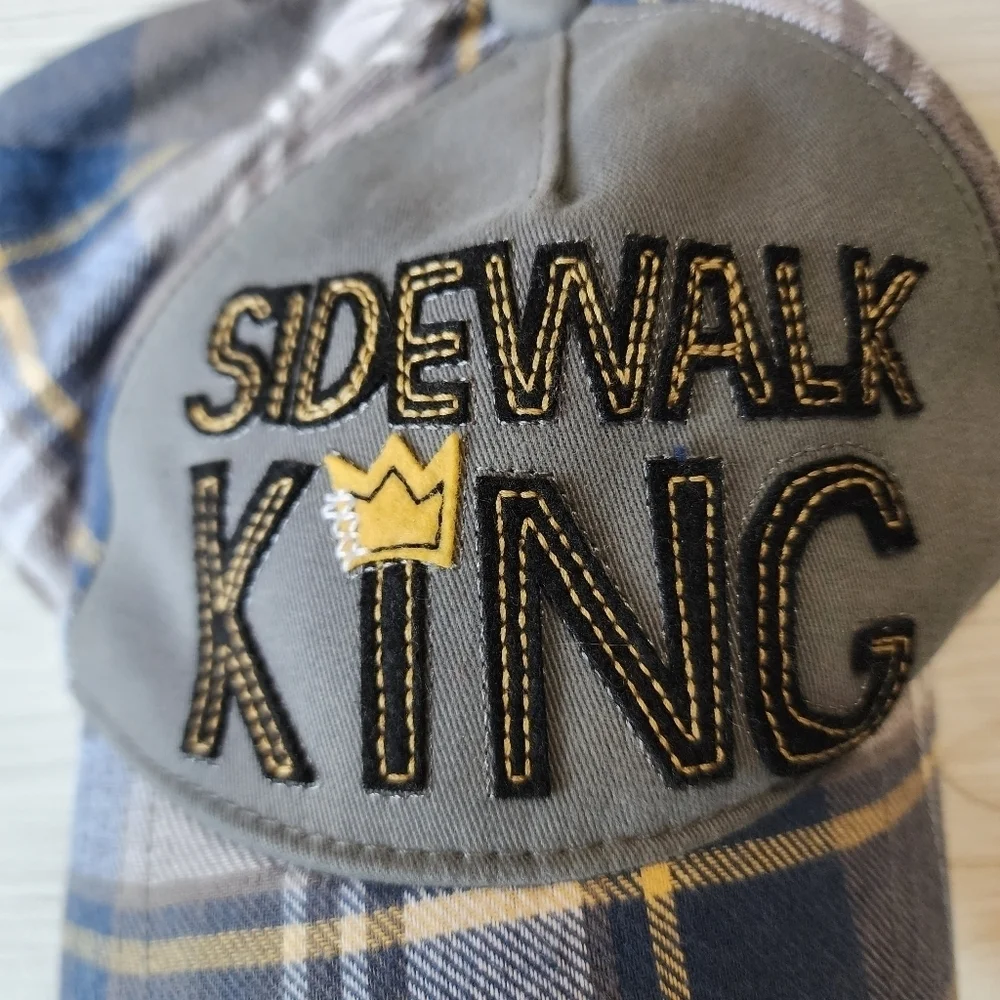 Gymboree Sidewalk King blue plaid hat size 12-24 mo